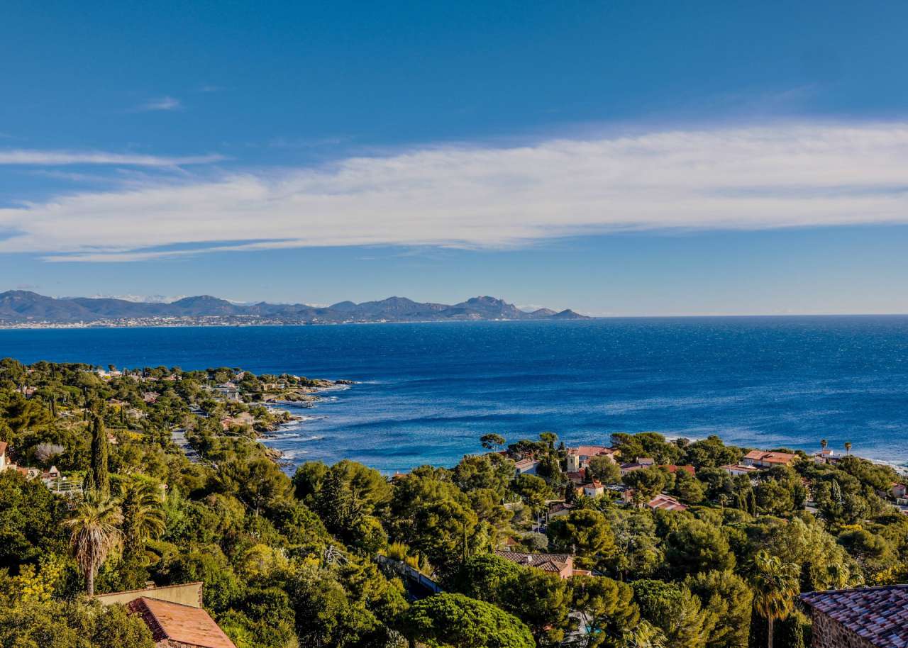 Enjoying exceptional 180 degree panoramic sea views from its peaceful locat