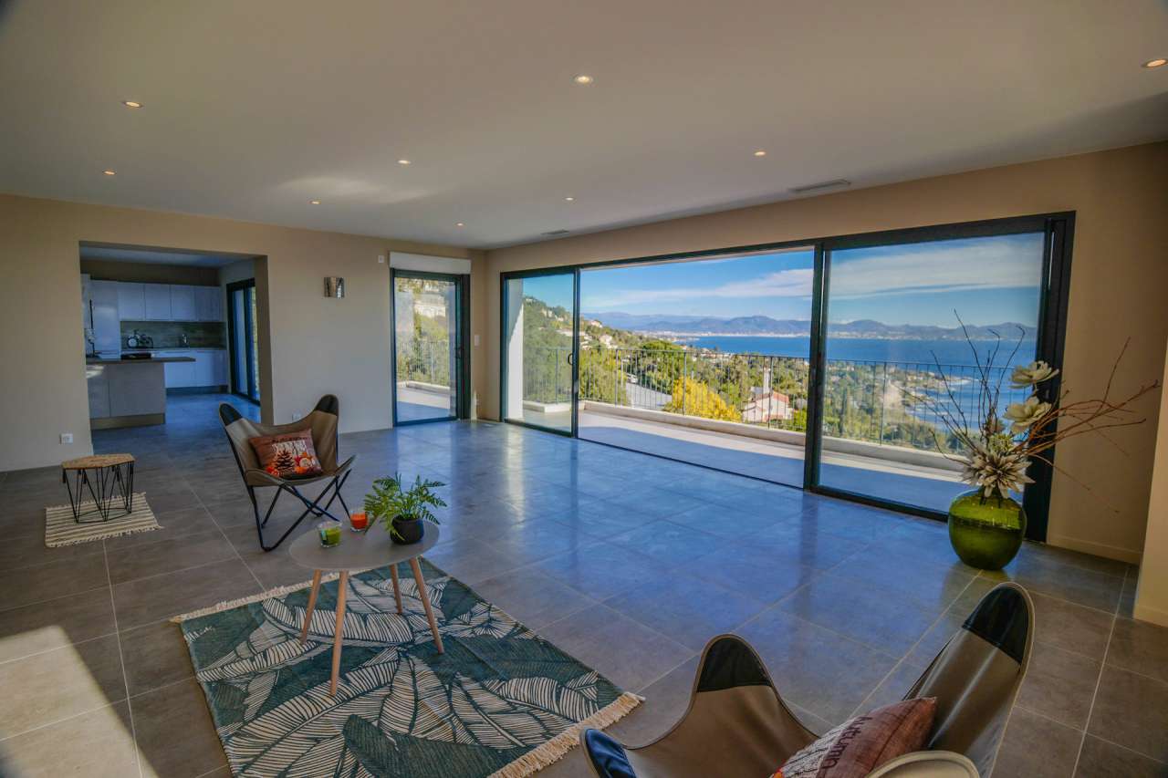 Enjoying exceptional 180 degree panoramic sea views from its peaceful locat