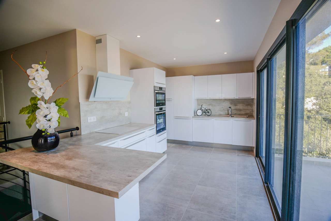 Enjoying exceptional 180 degree panoramic sea views from its peaceful locat