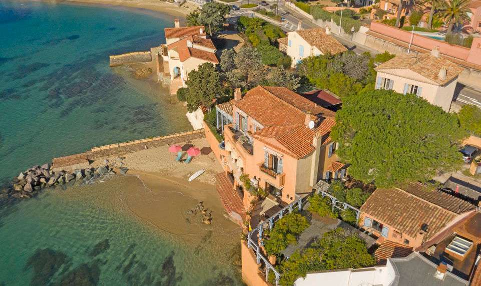 Superb 10 bedroom sea front villa with its own private beach, located in an