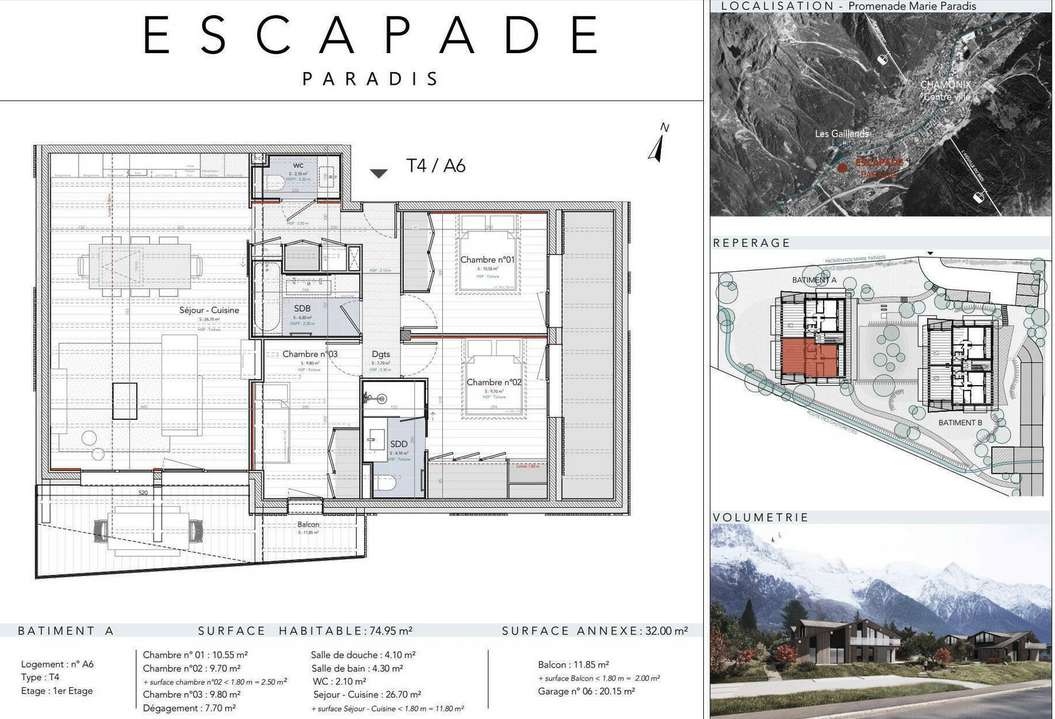 Luxury new 3 bedroom first floor apartment with garage, enjoying breathtaki