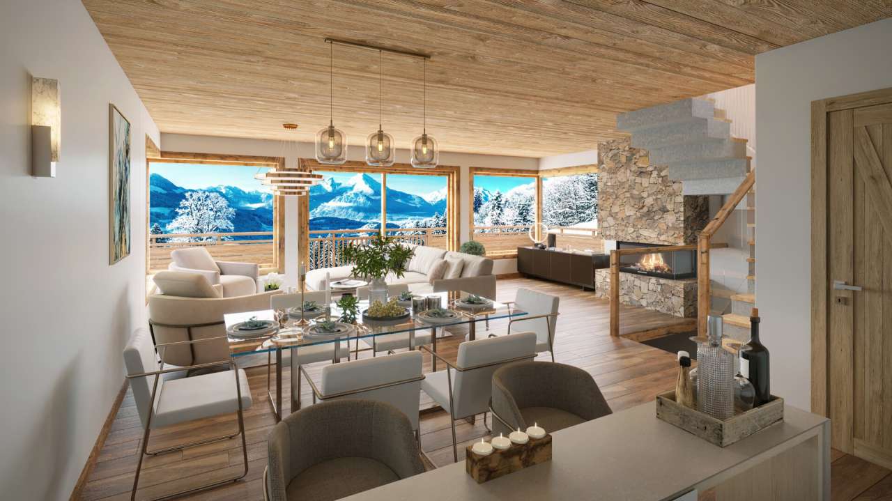Stunning new 3 storey, 3 bedroom luxury chalet enjoying wonderful mountain