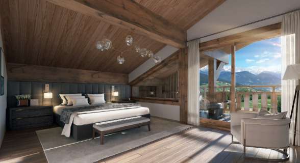 Luxury new 4 bedroom chalet with garden and Jacuzzi, enjoying wonderful mou