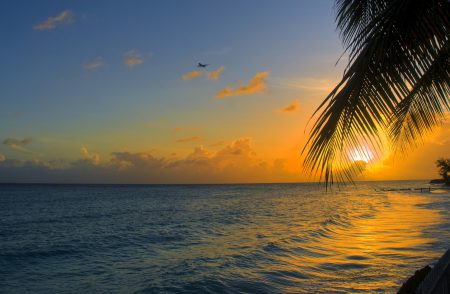 sunset on Barbados beach next to our luxury Barbados property.