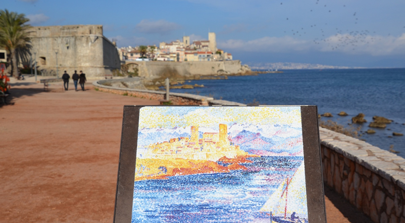 A landscape painting of the Henri-Edmond Cross in Antibes