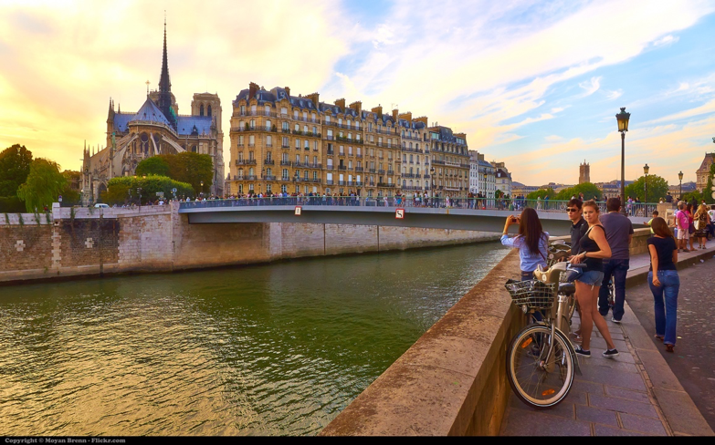 Paris as seen from Ile de St Louis & the Notre Dame de Paris in the background