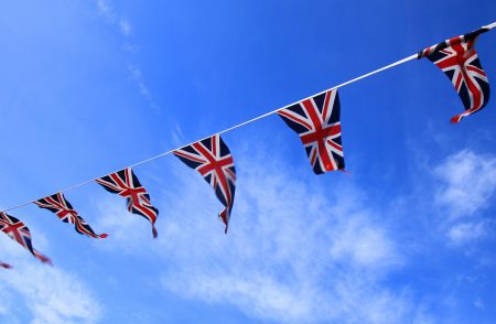 British flags put up for Brexit.