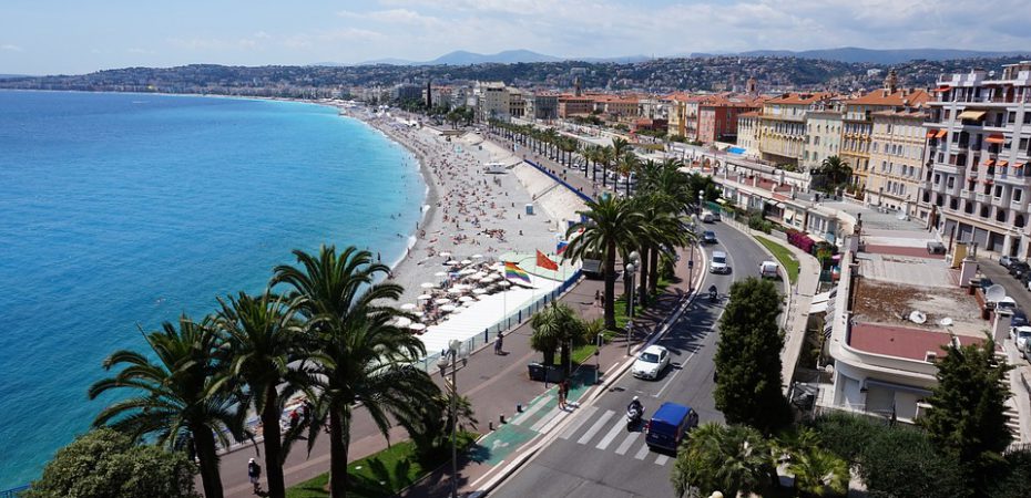 A view over Nice promenade near our luxury French chateau for sale