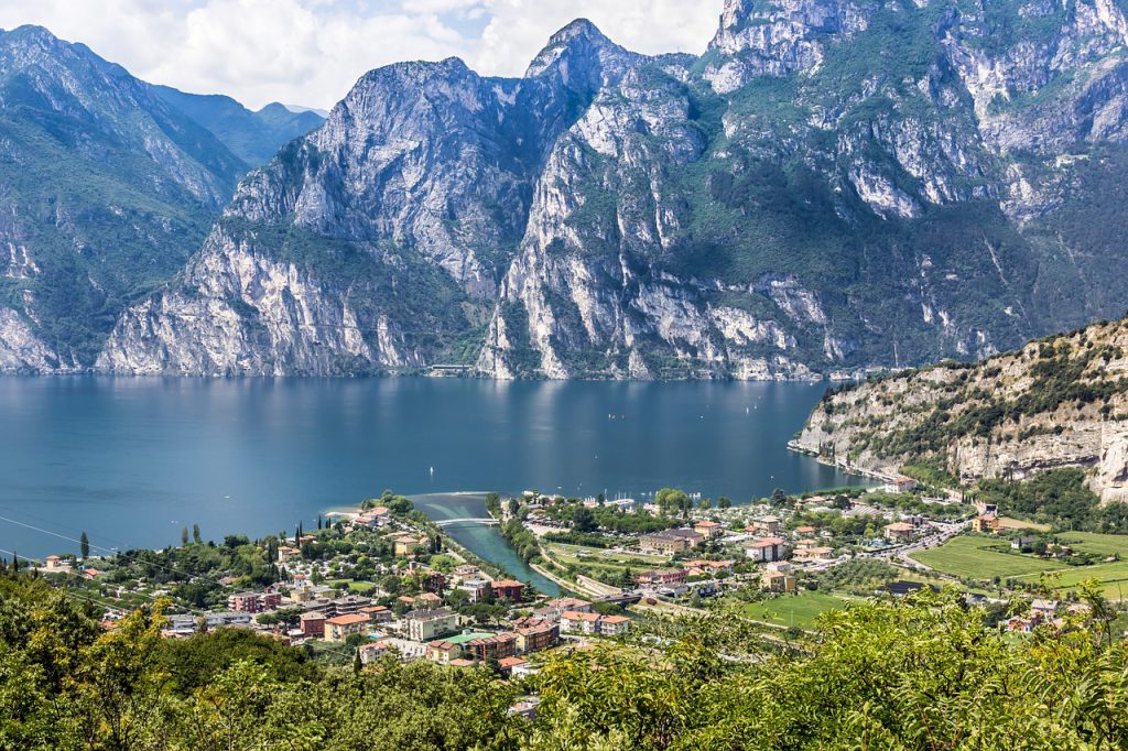 Looking out from a vantage point at Lake Garda near our waterfront properties.