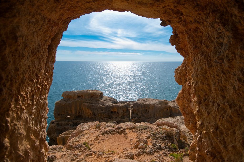 View of the Algarve coast. 