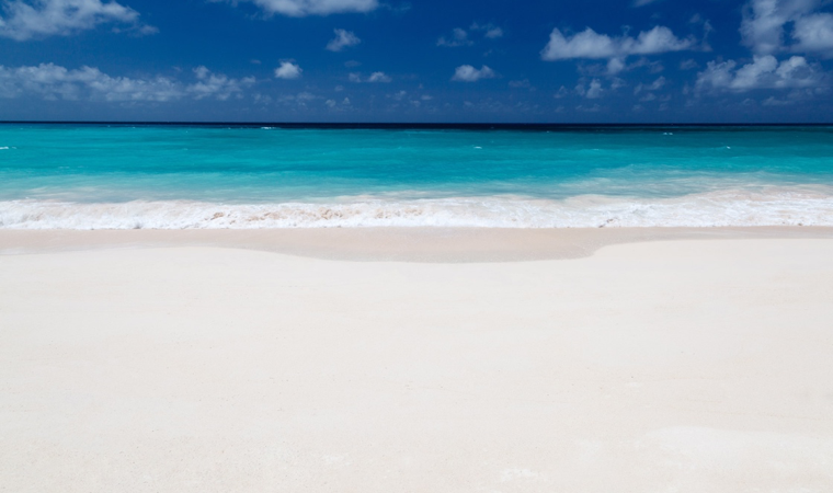 White sand beach of Barbados.