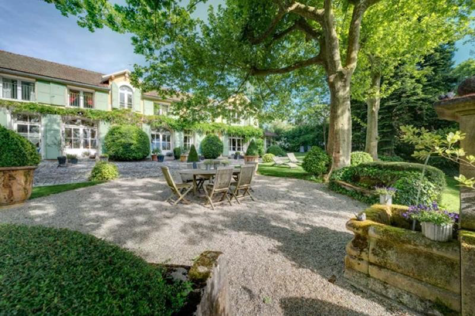 Garden of French property for sale in spa town Aix-le-Bains, Savoie.