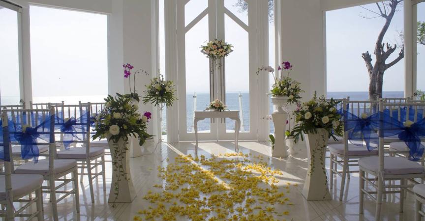 A beautiful wedding venue overlooking the sea